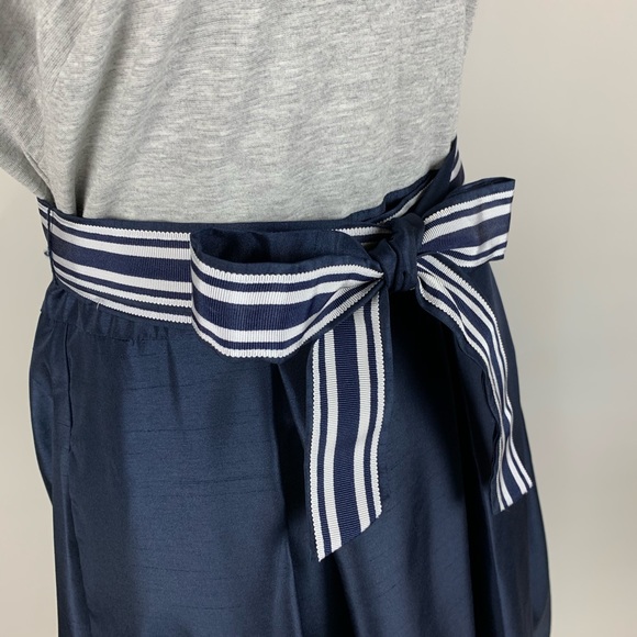 1901 A-Line Mixed Media Dress Tie Waist Size 16 - Picture 4 of 8